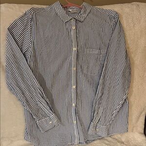 Gap “The Classic Shirt” Blue and White Striped Women’s Shirt